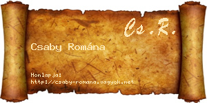 Csaby Romána névjegykártya